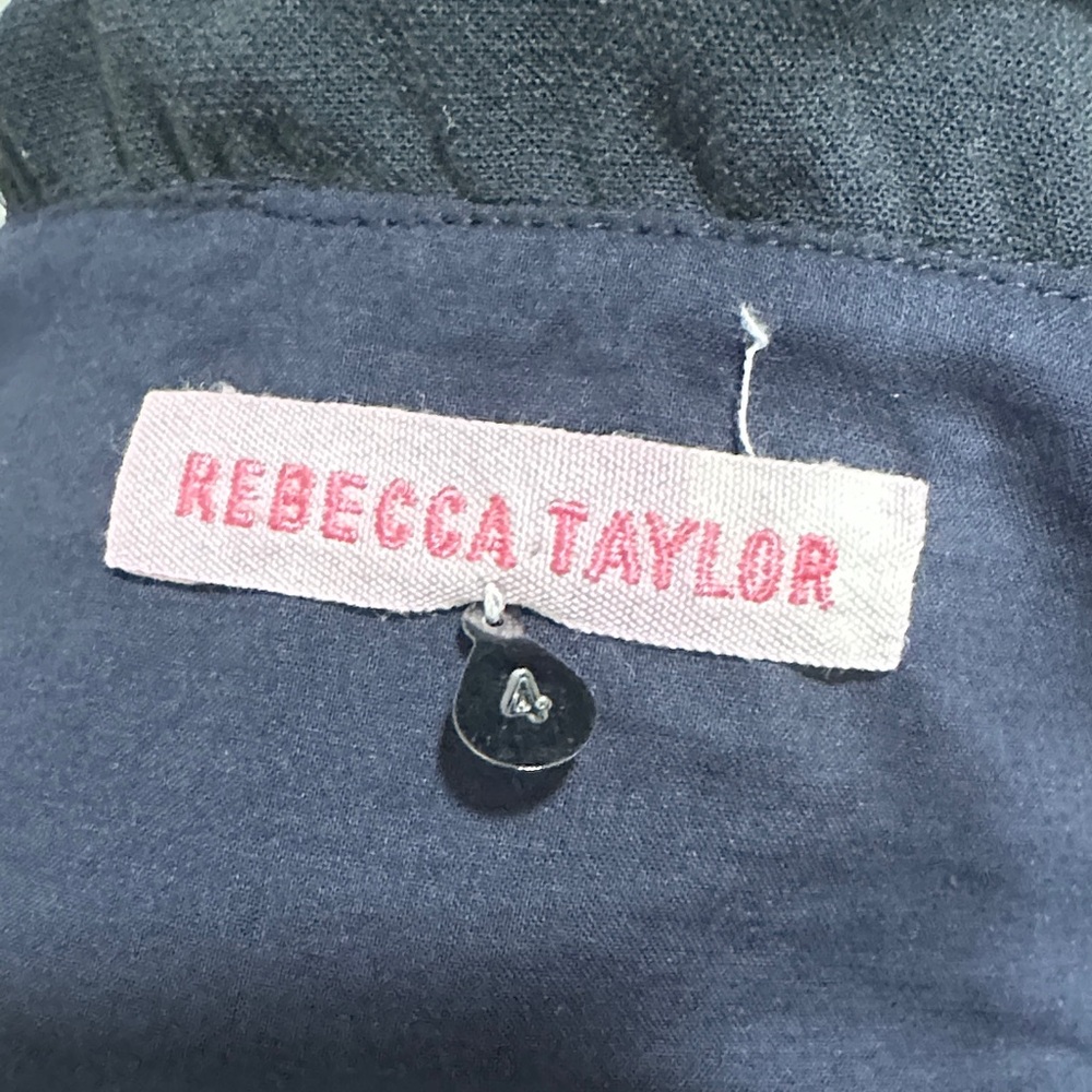 Rebecca Taylor Charcoal Grey Mini Faux Wrap Dress 4 - Picture 8 of 9